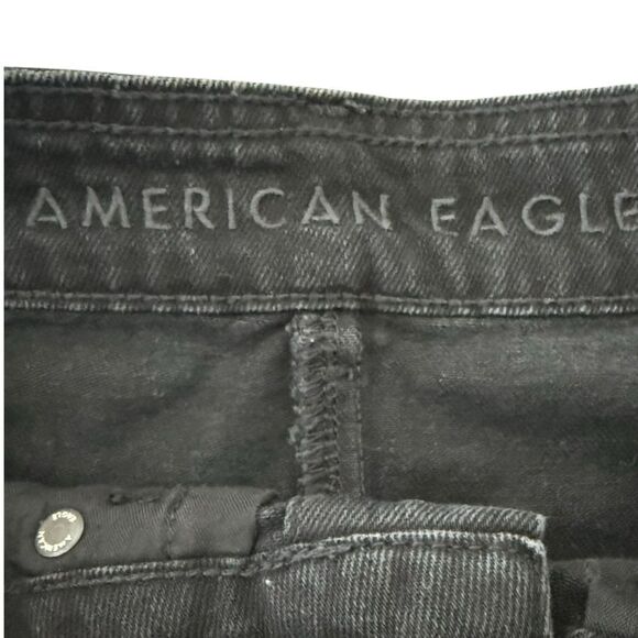 American Eagle Outfitters Black A-Line Mini Skirt Button Front - Picture 3 of 9